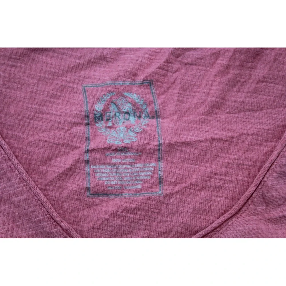 Merona V-Neck Tee Women Double Extra Large Pink Excellent Slub Knit Cotton